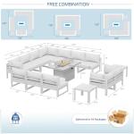 15 Piece Aluminum Patio Furniture Set with Fire Pit