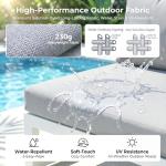 15 Piece Aluminum Patio Furniture Set with Fire Pit