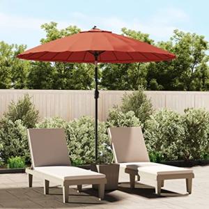 Terracotta Garden Parasol with UV Protection, 270 cm