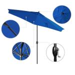 9' Round Aluminum Patio Umbrella in Royal Blue