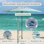 7ft Beach Umbrella with Easy Anchor System