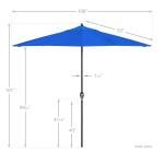 9' Round Aluminum Patio Umbrella in Royal Blue