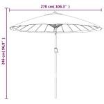 Terracotta Garden Parasol with UV Protection, 270 cm