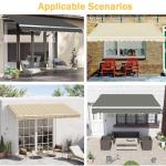 Patio Umbrella Replacement Canopy Fabric - Yellow Gray