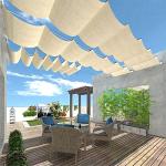 U-Shaped Retractable Umbrella for Patio Shade