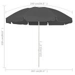 Cantilever Parasol Outdoor Garden Umbrella 240 cm