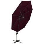 Bordeaux Red 4-Tier Outdoor Parasol with Aluminium Pole
