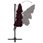 Bordeaux Red 4-Tier Outdoor Parasol with Aluminium Pole
