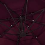 Bordeaux Red 4-Tier Outdoor Parasol with Aluminium Pole