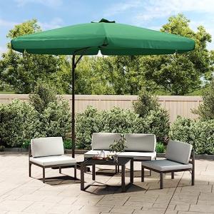 Green 300 cm Outdoor Parasol with Steel Pole