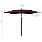 Bordeaux Red 2.5x2.5m Outdoor Garden Parasol