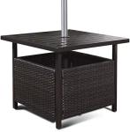 Outdoor Wicker Side Table with Umbrella Hole
