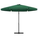 Green 300 cm Outdoor Parasol with Steel Pole