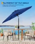 9FT Navy Blue Patio Umbrella with Tilt & Crank