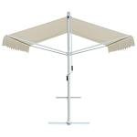 Cream 4x3m Waterproof Patio Umbrella with Steel Frame