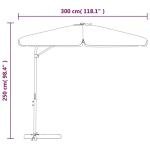 Green 300 cm Outdoor Parasol with Steel Pole