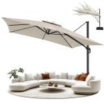 10ft Cantilever Umbrella with 360° Rotation, Beige