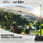 10ft Cantilever Umbrella with 360° Rotation, Beige