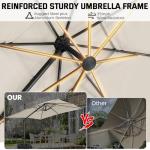 10ft Cantilever Umbrella with 360° Rotation, Beige