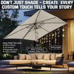 10ft Cantilever Umbrella with 360° Rotation, Beige