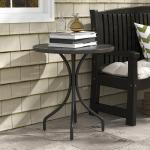 Outsunny Grey Round Outdoor Garden Side Table