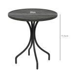 Outsunny Grey Round Outdoor Garden Side Table