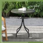Outsunny Grey Round Outdoor Garden Side Table