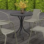 Outsunny Grey Round Outdoor Garden Side Table
