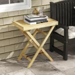 Outsunny Natural Wooden Outdoor Side Table 68x44cm
