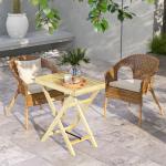 Outsunny Natural Wooden Outdoor Side Table 68x44cm