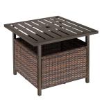 Outsunny Rattan Coffee Table with Umbrella Hole