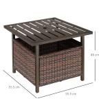 Outsunny Rattan Coffee Table with Umbrella Hole