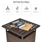 Outsunny Rattan Coffee Table with Umbrella Hole