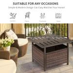 Outsunny Rattan Coffee Table with Umbrella Hole