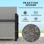 Outsunny Rattan Garden Storage Bench with Inner Bag