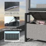 Outsunny Rattan Garden Storage Bench with Inner Bag