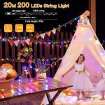 20m Waterproof LED Outdoor Fairy Lights with Remote