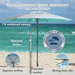 Large 7ft Beach Umbrella with Anchor System