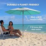 Large 7ft Beach Umbrella with Anchor System