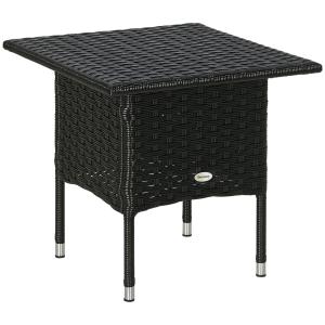 Black PE Rattan Outdoor Coffee Table