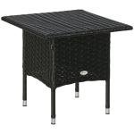 Black PE Rattan Outdoor Coffee Table