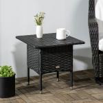 Black PE Rattan Outdoor Coffee Table