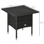 Black PE Rattan Outdoor Coffee Table
