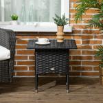 Black PE Rattan Outdoor Coffee Table