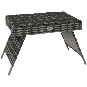 Outsunny Grey Foldable Rattan Coffee Table