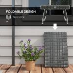 Outsunny Grey Foldable Rattan Coffee Table