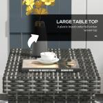 Outsunny Grey Foldable Rattan Coffee Table