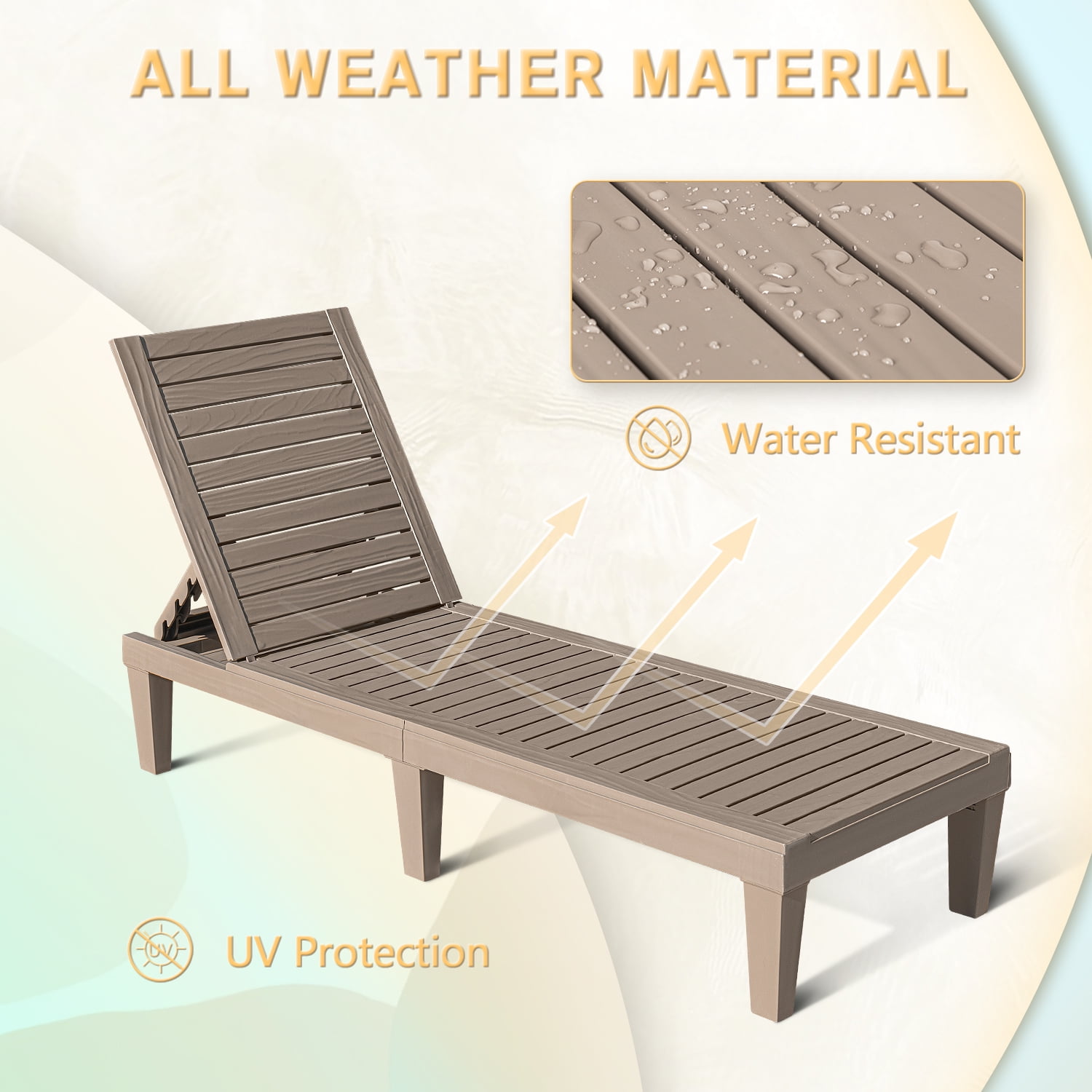 Vineego Set of 2 Outdoor Chaise Lounge Chairs