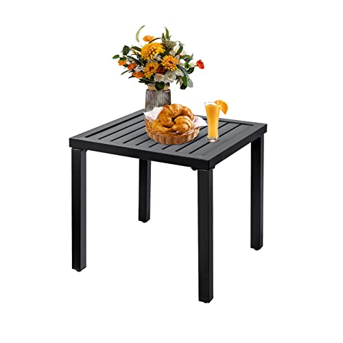MEOOEM Metal Patio Coffee Bistro Side Table Set