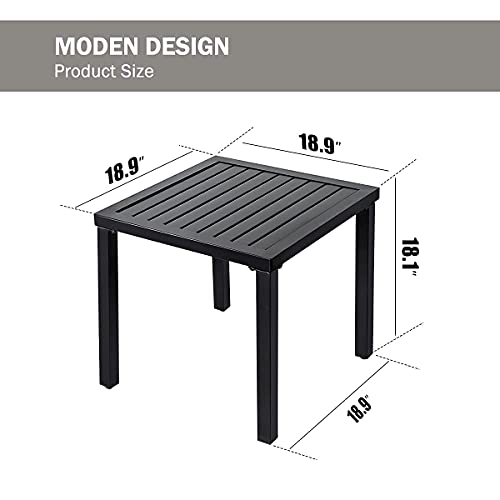 MEOOEM Metal Patio Coffee Bistro Side Table Set